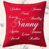 Nanny Cushion with grand kids names Personalised Custom Uniform Teamwear Gift- Parkway Designs