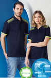Mens Ladies New Galaxy Two Tone Embroidered Logo Polo Shirt Uniform