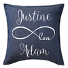 Infinity Love Cushion Custom Printed Personalised Wedding or AnniversaryCushion