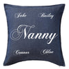 Nanny Cushion with grand kids names Personalised Custom Uniform Teamwear Gift- Parkway Designs