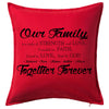 Our Family Founded on Faith - Christian themed Cushion Personalised Custom Uniform Teamwear Gift- Parkway Designs