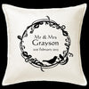 Elegant Wreath Mr & Mrs Cushion Personalised Custom Uniform Teamwear Gift- Parkway Designs